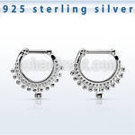 vsepm16 silver septum clicker 14g w small balls