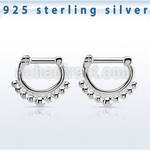 vsepn14 silver septum clicker 14g w big balls