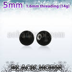 wkball5 5mm black horn ball with a 316l steel 1.6mm threading
