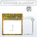 wscdb2 14k white gold rhodium plated nose screw 2mm prong set genuine diamond