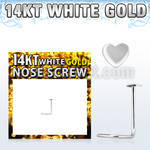 wsht 14kt white nose screw w a 2 5mm heart shaped top