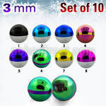 xbmt3 pack of 3mm zebra striped pvd 316l steel balls