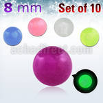 xglb8 pack of 10 pcs of 8mm glow in the dark acrylic balls
