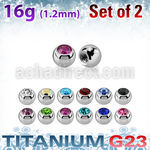 xujb25 titanium g23 bezel set jewel balls 2pcs