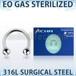 zcbeb sterilized 316l steel circular barbell with 3mm balls