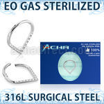 zsgsh15 sterilized steel hinged segment ring cnc cz pear