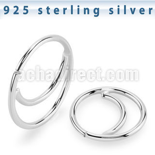 agsea20 925 sterling silver seamless nose ring moon