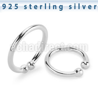 agsepm silver fake septum ring plain