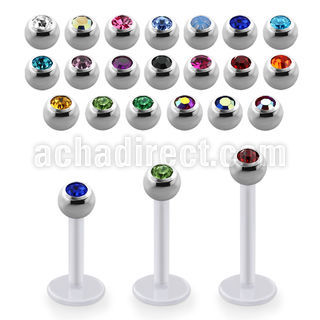 albjb3 labret bio flex bolas acero 316l brillo espejo 3mm cristal bisel venta