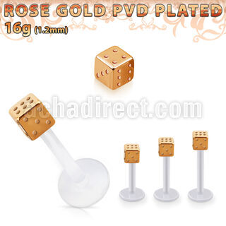 albttd3 labret bio flex dado acero 316l pvd oro rosa 3mm venta