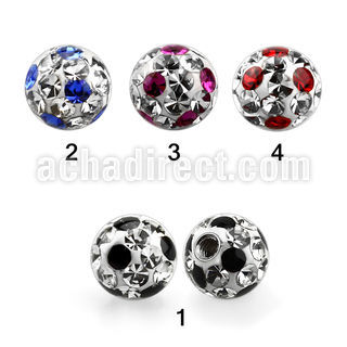 amfr5 bola 5mm multi cristal ferido puntos rosca al por mayor