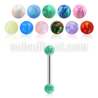 bbeop3 barbell ceja helix acero quirurgico bolas opalo 3mm venta