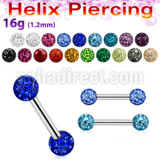 bber23 piercing helix acero quirurgico bolas multi cristal 3mm distribuidor