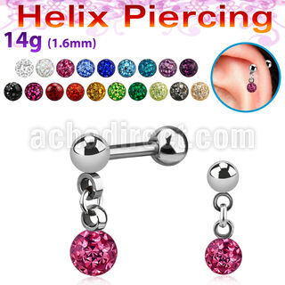 bber45b barbell helix acero quirurgico bolas 4mm bola multi cristal ferido 5mm al por mayor