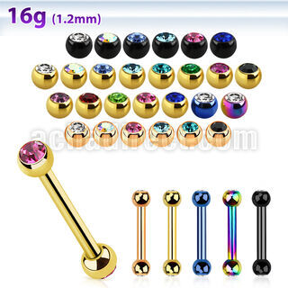 bbetjb25 barbell ceja acero 316l anodizado bolas joya 2 5mm cristal bisel 6mm 14mm al por mayor