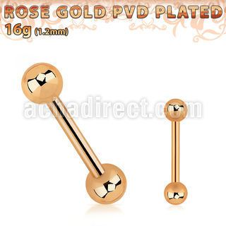 bbettb barbell ceja acero 316l pvd oro rosa bolas 3mm distribuidor mayorista