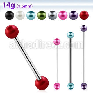 bbipr5 barbell industrial acero quirurgico 316l bolas perla 5mm mayorista