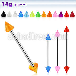 bbivn5 barbell industrial acero quirurgico 316l conos acrilico uv 5mm distribuidor mayorista