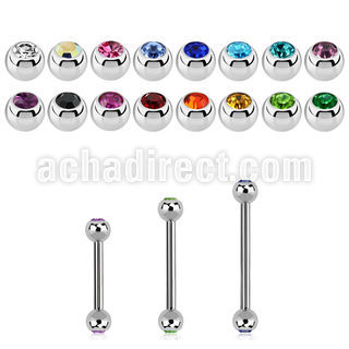 bbjb25xs barbell acero quirurgico dos pequenas bolas joya