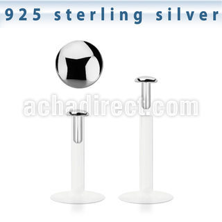 bilbrd labret bio flexible 2mm bola presion plata 925 redonda plana distribuidor mayorista