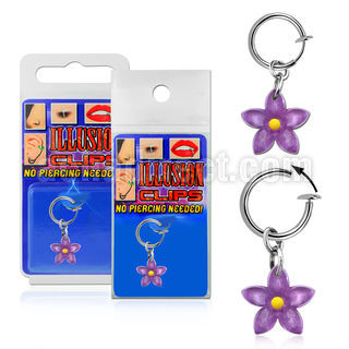blcpt113 piercing falso clip ombligo flor acrilica 1 pieza mayorista