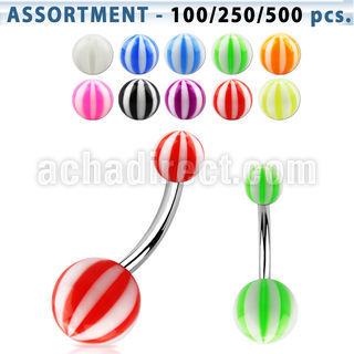 blk134 surtido piercings surtido piercings ombligo acero quierurgico bolas acrilicas pelota playa 5 8mm 10mm mayorista