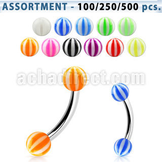 blk144 surtido piercings surtido bananas ceja acero quirurgico bolas acrilicas cuadros 3mm 8mm distribuidor