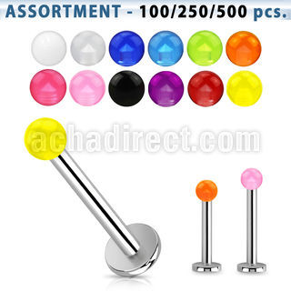 blk232 surtido piercings surtido 500 350 100 labrets acero quirurgico bolas acrilico uv 3mm 8mm distribuidor