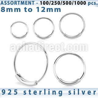 blk289 surtido por mayor aros nariz plata aros nariz continuos plata 925 0 6mm 8mm 12mm al por mayor