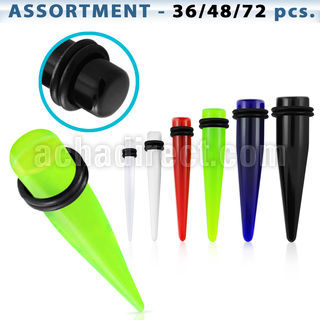 blk300 surtido piercings surtido 36 expansores acrilicos anillos goma dobles 16mm distribuidor