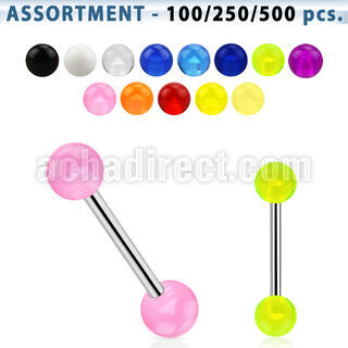 blk345 surtido piercings surtido barbells lengua acero quirurgico bolas acrilico uv 5mm 16mm distribuidor mayorista