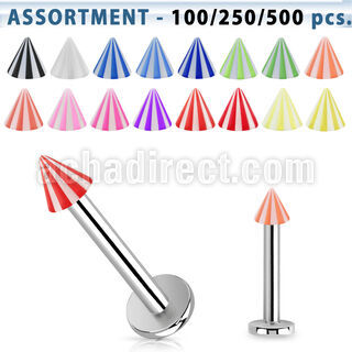 blk372 surtido piercings surtido labrets acero quirurgico conos sombrilla playa uv 3mm 8mm al por mayor