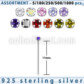 blk453 surtido por mayorpiercing nariz doblar tu mismo plata esterlina 925 0 6mm zirconia redonda 2mm mayorista