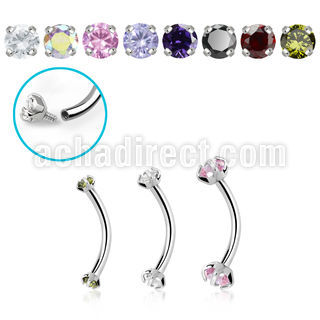 bne2czin banana ceja acero 316l rosca interna zirconita redondas 3mm distribuidor mayorista