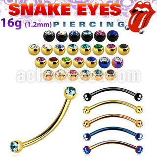 bnetj25l banana piercing lengua ojo serpiente acero quirurgico anodizado bolas joya bisel 2 5mm 14mm 16mm distribuidor mayorista