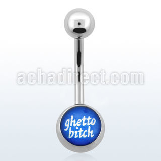 bnghb banana ombligo acero quirurgico bola acero 5mm bola 8mm logo guetto bitch mayorista