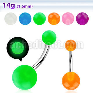 bngl piercing ombligo acero quirurgico bolas acrilicas brillan oscuridad 5mm 8mm 10mm al por mayor