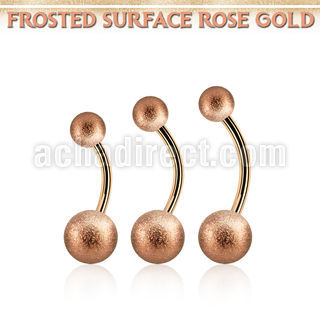 bntt2fog banana ceja acero 316l pvd oro rosa bolas acero esmerilado 5mm 8mm mayorista