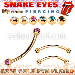 bnttj25l piercing tipo snake bite acero 316l pvd oro rosa bolas 2 5mm joya bisel distribuidor