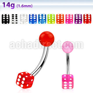 bnuvdi piercing ombligo acero quirurgico bola acrilico uv 5mm dado acrilico uv al por mayor