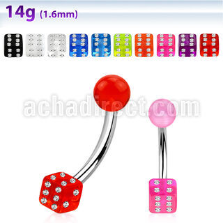 bnuvdic piercing ombligo acero quirurgico bola acrilico uv cristal 5mm dado acrilico uv cristal 5mm al por mayor