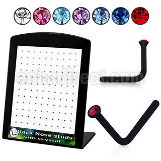brac2 display expositor 120 piercing nariz l acrilico negro cristal redondo 1 5mm mayorista