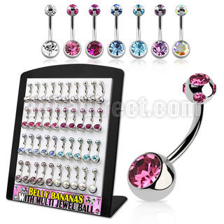 brmix25 display 40 piercings ombligo acero 316l bola joya bisel 8mm bola multi joya 5mm 8mm 12mm distribuidor mayorista