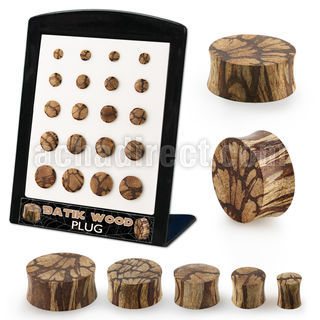 brpg202 solid batik wood double flare plugs 20pcs