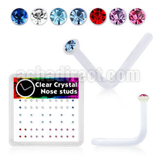 bxa10 caja piercing nariz l acrilico transparente cristal redondo 1 5mm al por mayor