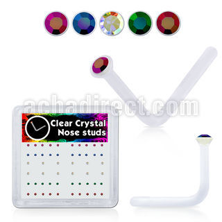 bxa20 caja piercing nariz l acrilico transparente cristal redondo 1 5mm recubrimiento ab distribuidor mayorista