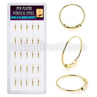 bxend2 gold pvd 316l steel endless nose rings display 25