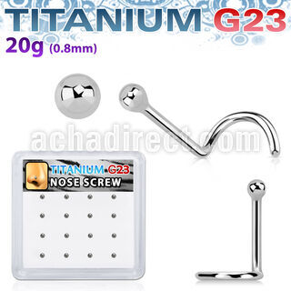 bxuns5 caja unidades piercing nariz titanio parte superior bola