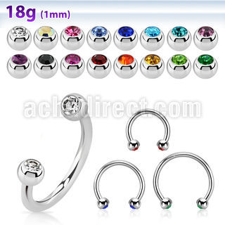 cb18jb25 barbell circular acero quirurgico dos pequenas bolas joya