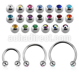 cbejb4l barbell circular diametro acero 316l bolas joya 4mm cristal bisel usar como arete distribuidor mayorista